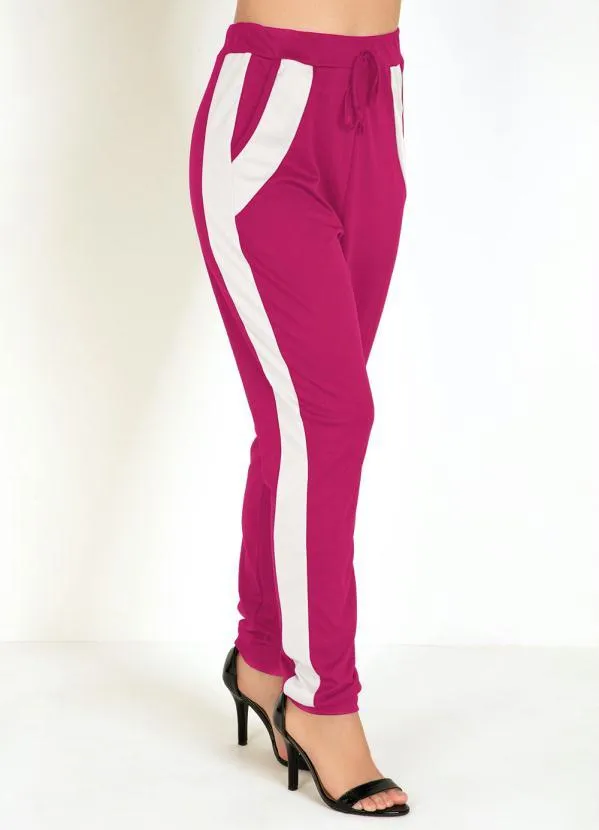 Moda Pop - Conjunto Blusa e Calça Pink e Off White 5