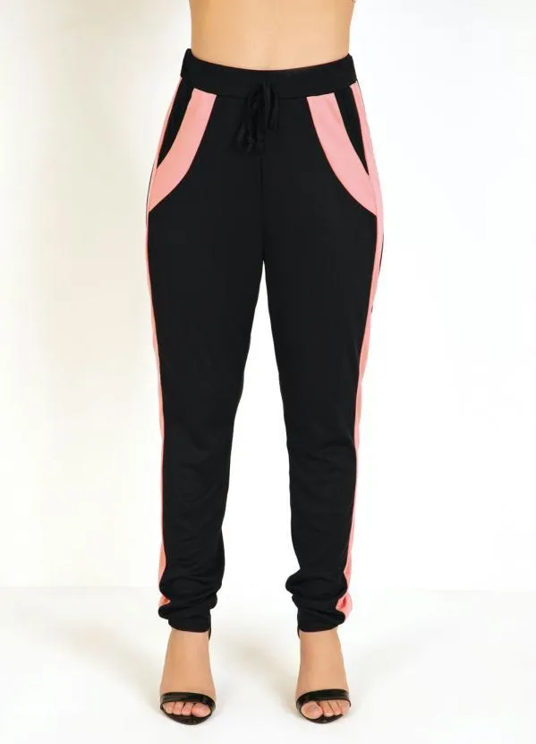Moda Pop - Conjunto Blusa e Calça Preto e Rosa 8