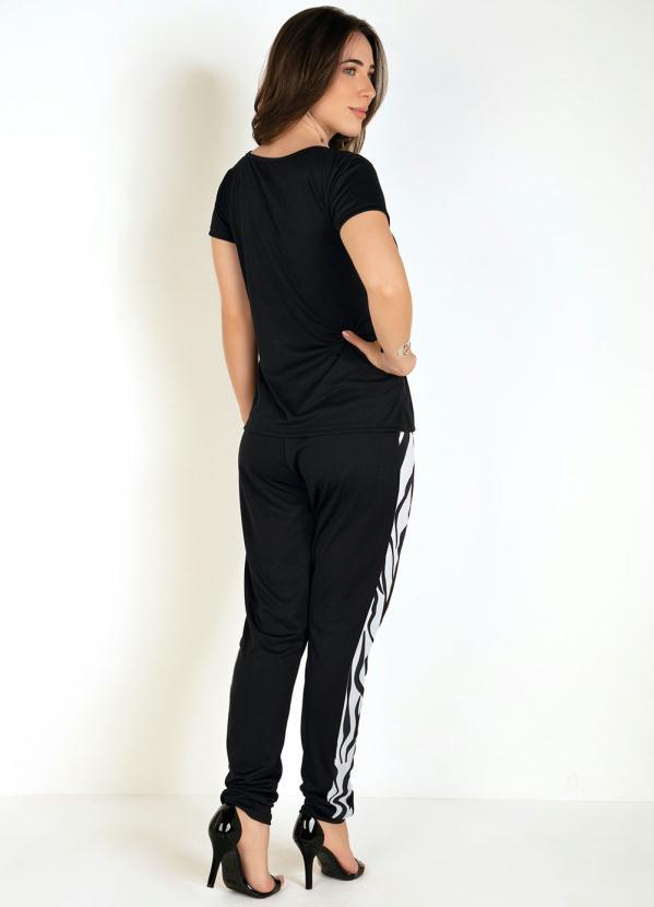 Moda Pop - Conjunto Blusa e Calça Zebra Preta 2