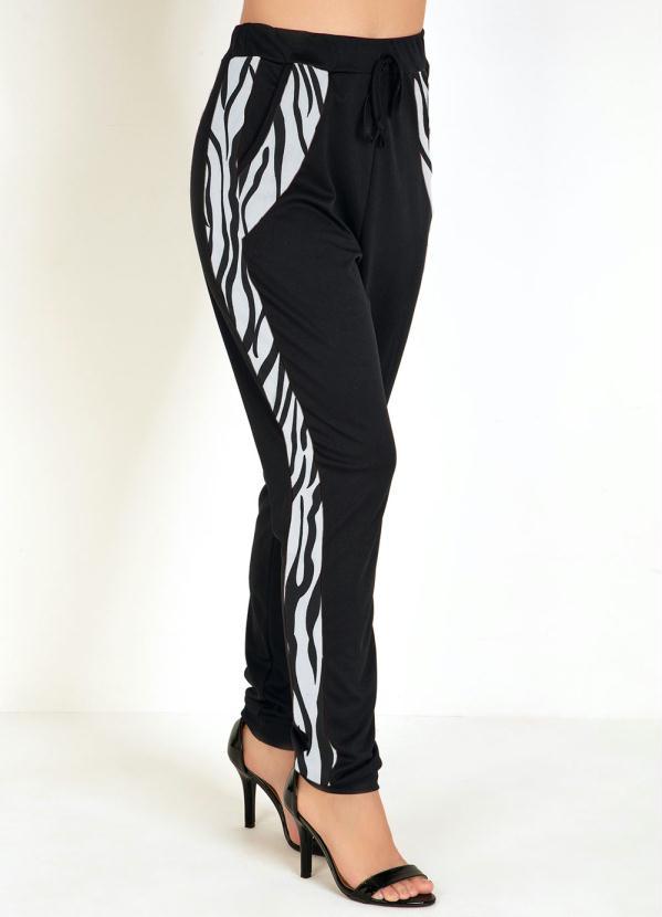 Moda Pop - Conjunto Blusa e Calça Zebra Preta 3
