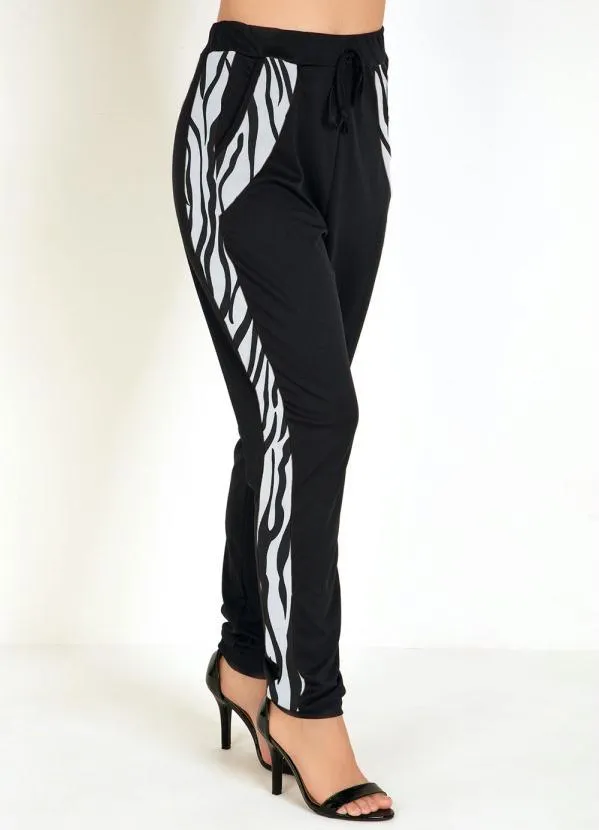 Moda Pop - Conjunto Blusa e Calça Zebra Preta 3