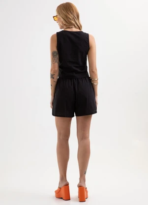 Cativa - Conjunto Blusa e Short em Tecido Texturizado Pret - CATIVA