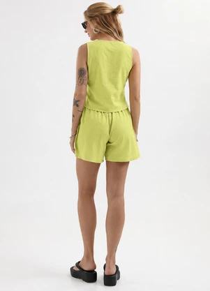 Cativa - Conjunto Blusa e Short em Tecido Texturizado Verd - CATIVA