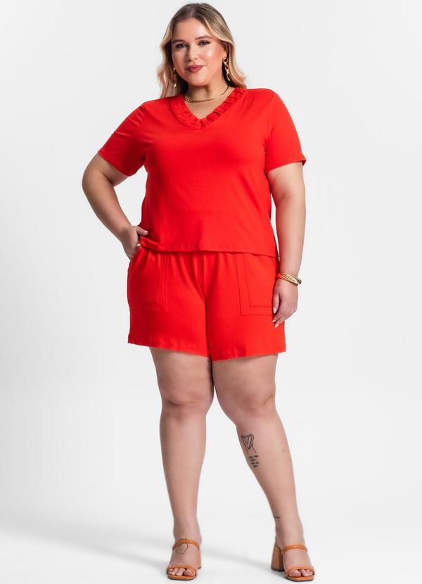 Secret Glam - Conjunto Blusa e Short Viscotorcion Laranja 3