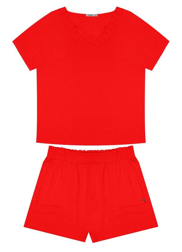 Secret Glam - Conjunto Blusa e Short Viscotorcion Laranja 6