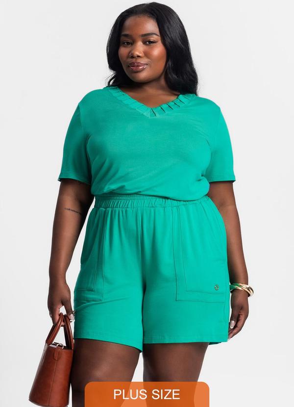 Secret Glam - Conjunto Blusa e Short Viscotorcion Verde