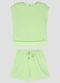 Cereja Rosa - Conjunto Blusa e Shorts Canelado Relevo Verde - variação: Verde