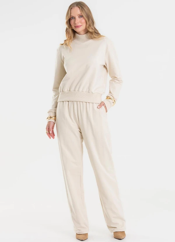 Rovitex - Conjunto Blusão com Calça Bege 3