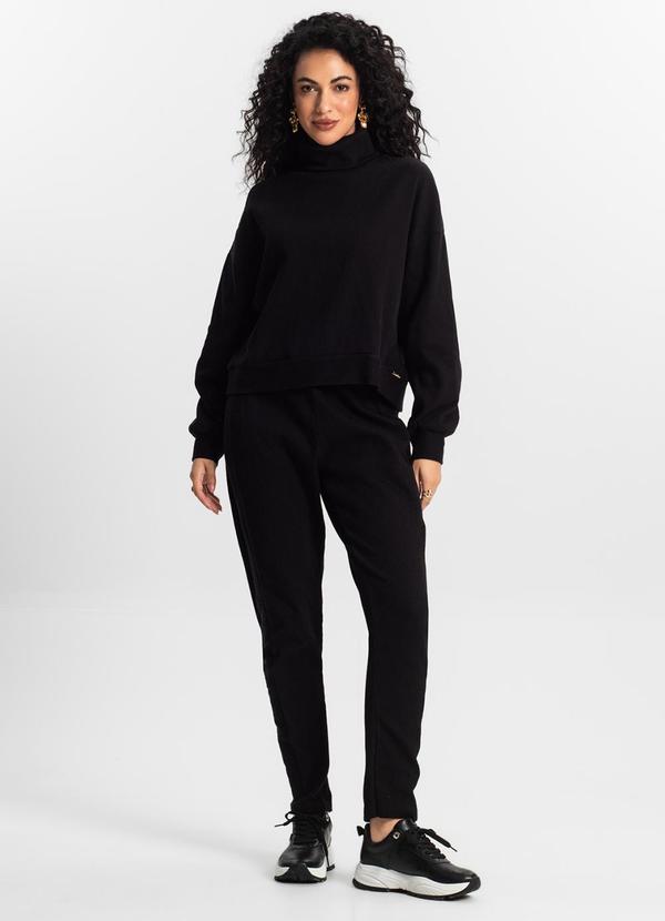 Rovitex - Conjunto Blusão com Calça Feminino Preto 3