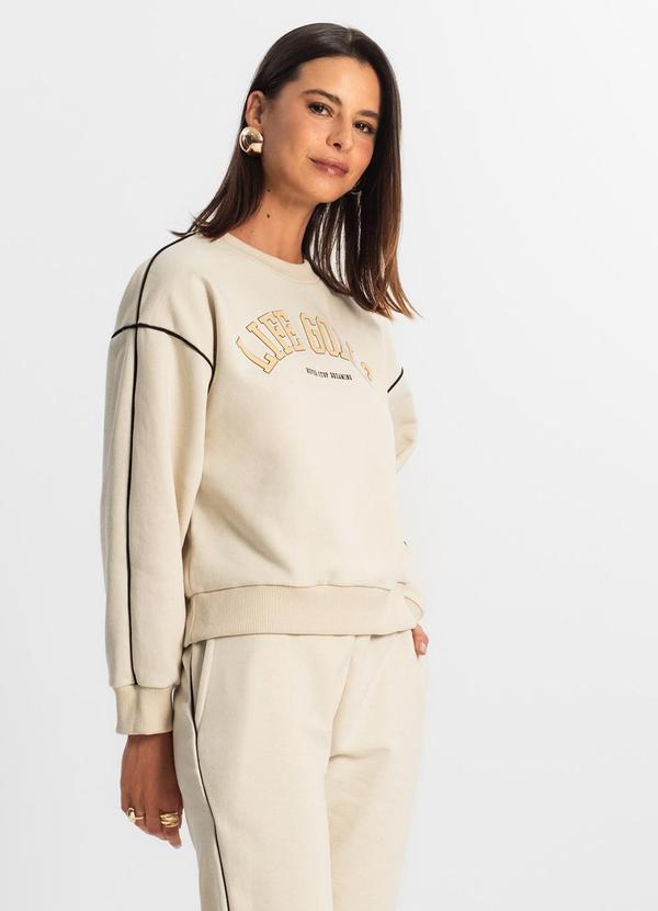 Rovitex - Conjunto Blusão com Calça Feminino Rovitex Bege 4