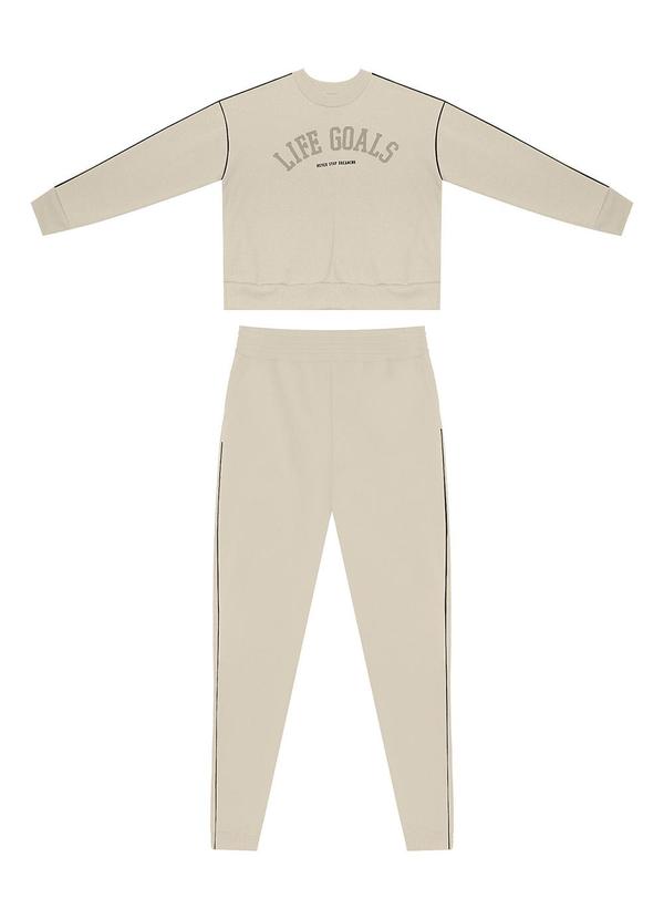 Rovitex - Conjunto Blusão com Calça Feminino Rovitex Bege 6