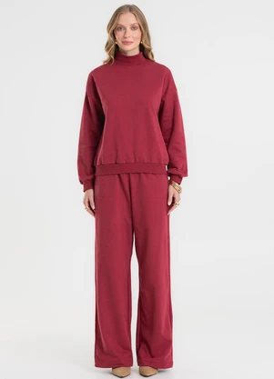 Rovitex - Conjunto Blusão com Calça Moletom Vermelho - ROVITEX