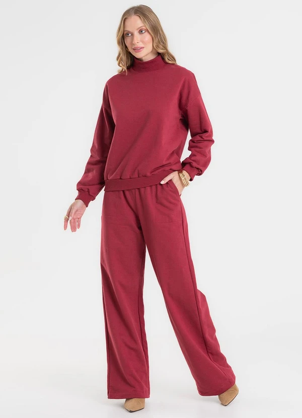 Rovitex - Conjunto Blusão com Calça Moletom Vermelho 3