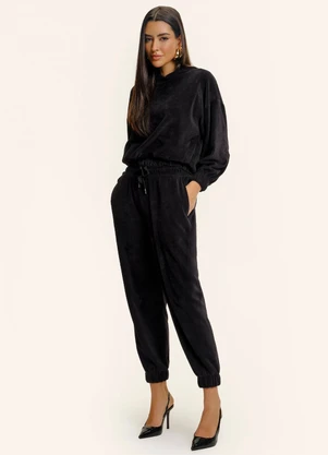 Endless - Conjunto Blusão com Calça Plush Preto - ENDLESS