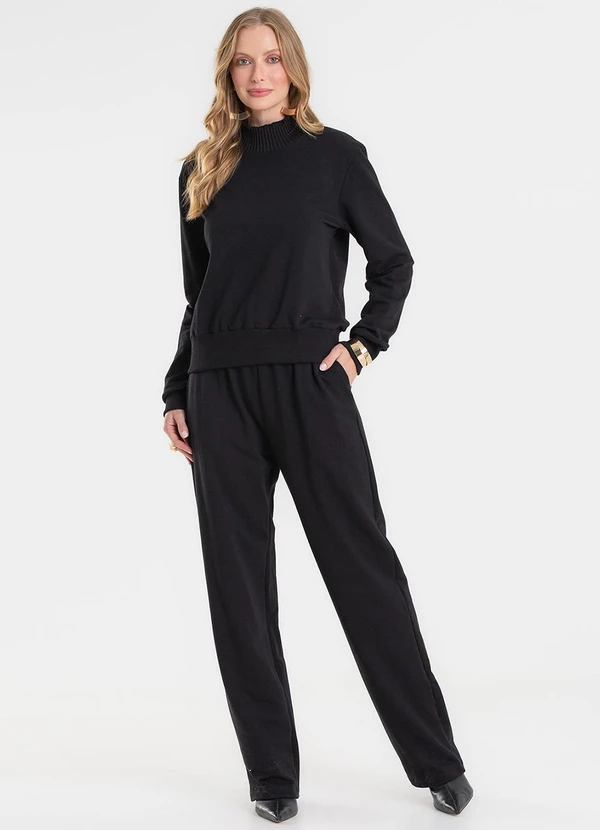 Rovitex - Conjunto Blusão com Calça Preto 3