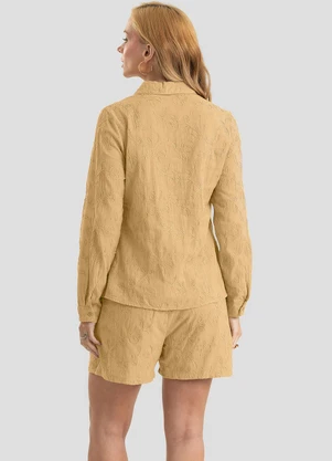 Dianna - Conjunto Bordado Camisa com Shorts Amarelo - DIANNA