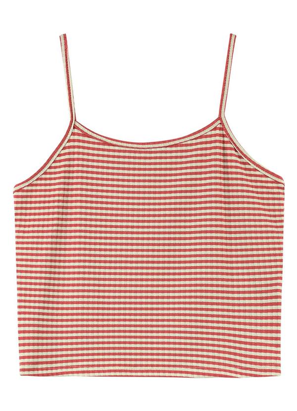 Marialícia - Conjunto Cardigan com Regata Listrado Vermelho 4