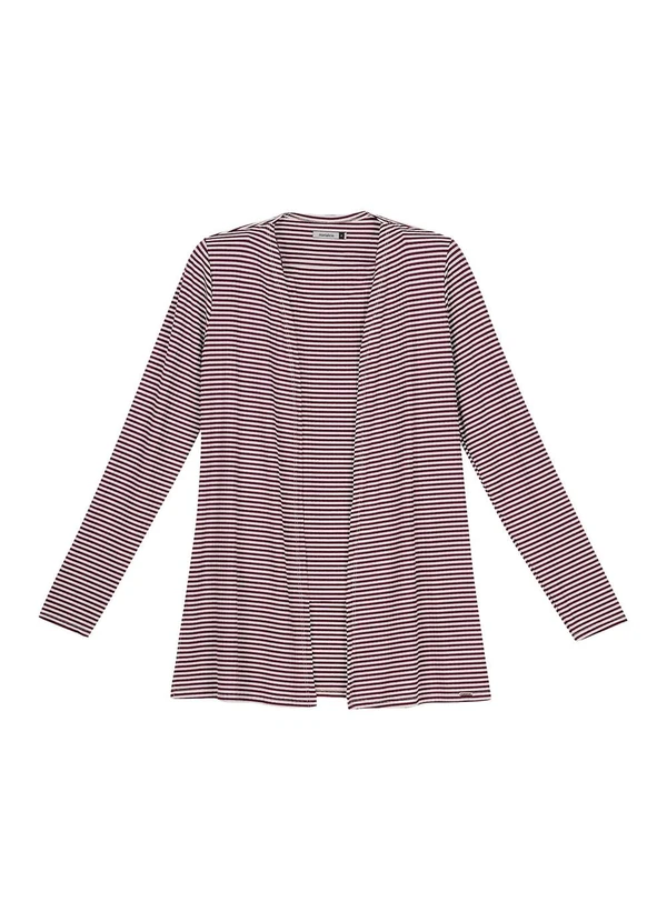 Marialícia - Conjunto Cardigan e Regata Listrado Roxo 3