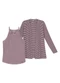 Marialícia - Conjunto Cardigan e Regata Listrado Preto - variação: Roxo
