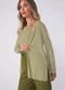Marialícia - Conjunto Cardigan e Regata Listrado Preto - variação: Verde