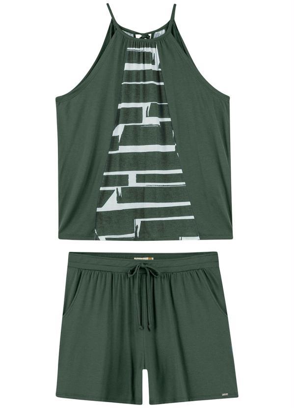 Marialícia - Conjunto Casual Comfy Moderno Verde