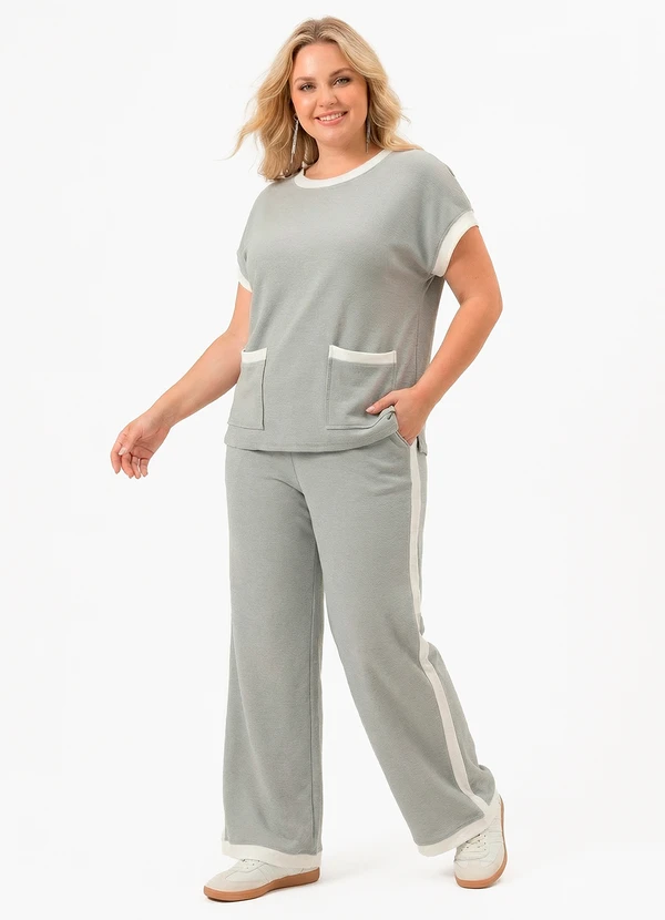 Quintess - Conjunto Cinza Malha Tricot 3