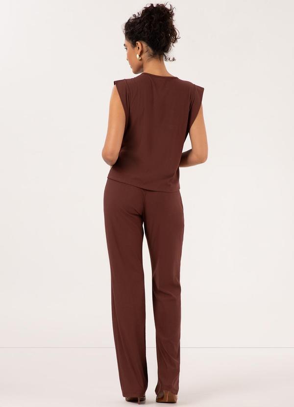 Lunender - Conjunto com Blusa D e Calça Marrom 2