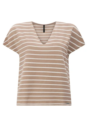 Lunender - Conjunto com Blusa de Manga e Shorts Bege - LUNENDER