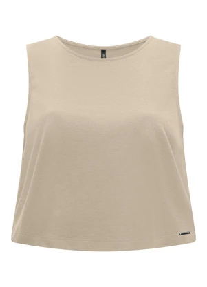 Lunender - Conjunto com Blusa sem Mangas e Calça Bege - LUNENDER