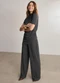 Lunender - Conjunto com Calça e Blusa Assimétrica Cinza - variação: Cinza