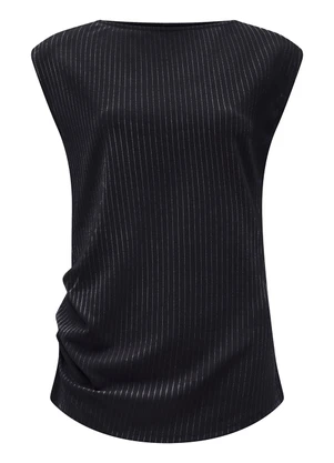 Lunender - Conjunto com Calça e Blusa Risca de Giz Preto - LUNENDER