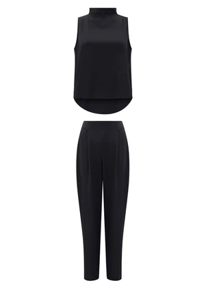 Lunender - Conjunto com Calça e Blusa sem Mangas Preto - LUNENDER