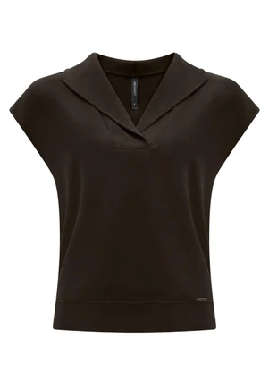 Lunender - Conjunto com Saia Midi Chá e Blusa Marrom - LUNENDER