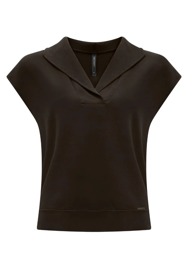 Lunender - Conjunto com Saia Midi Chá e Blusa Marrom