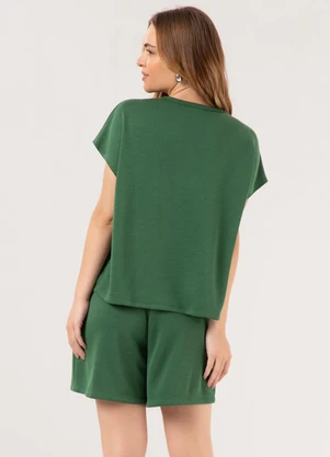 Lunender - Conjunto com Shorts e Blusa D Tricô Verde - LUNENDER