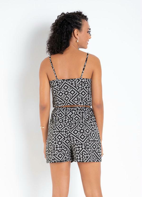 Moda Pop - Conjunto Cropped e Short Geompétrico Mescla 2