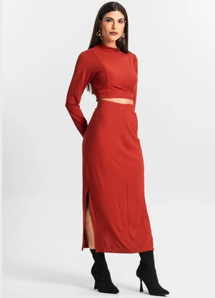 Endless - Conjunto de Blusa com Saia Vermelho - ENDLESS