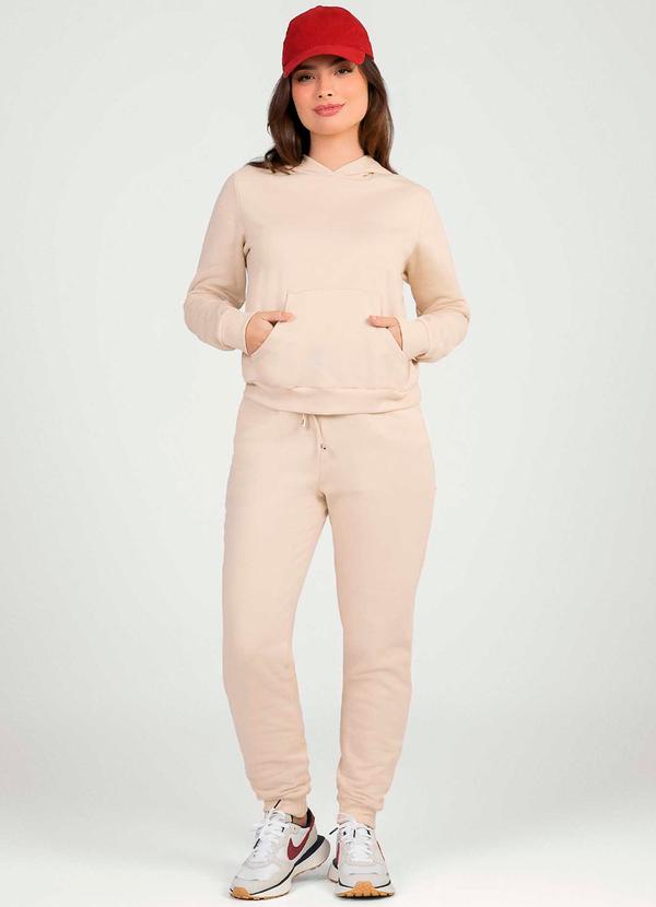 Cativa - Conjunto de Moletom Peluciado Comfy Bege