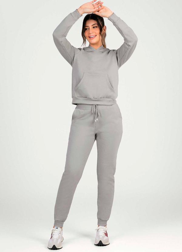 Cativa - Conjunto de Moletom Peluciado Comfy Cinza