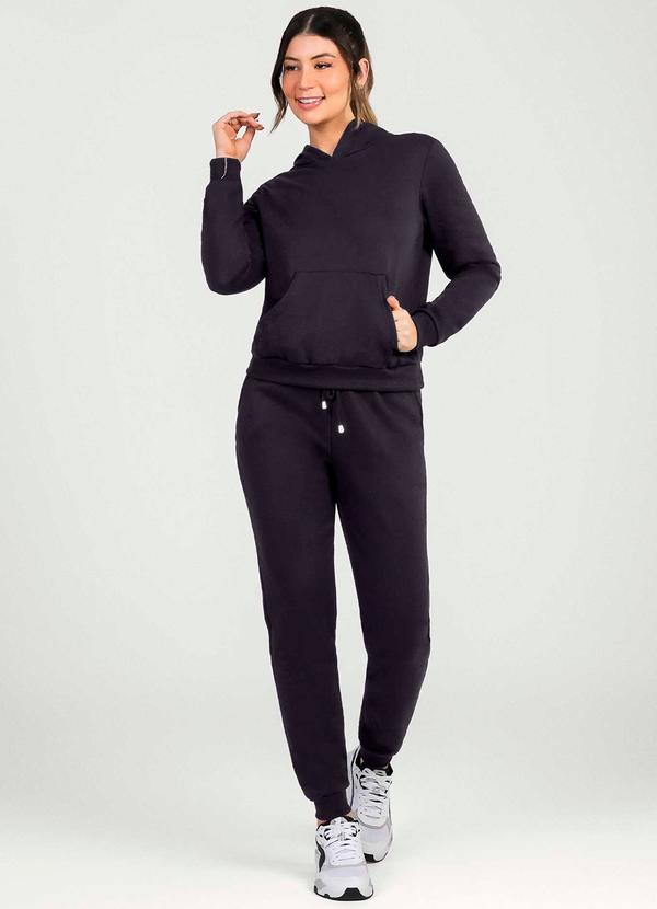 Cativa - Conjunto de Moletom Peluciado Comfy Preto