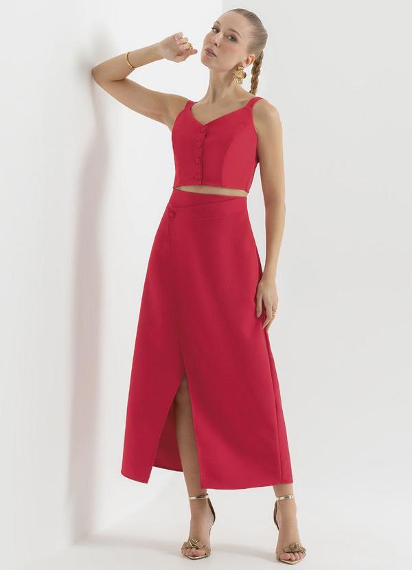 Cativa - Conjunto em Alfaiataria Moderno Vermelho