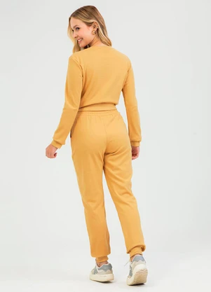 Cativa - Conjunto em Moletom Texturizado Amarelo - CATIVA