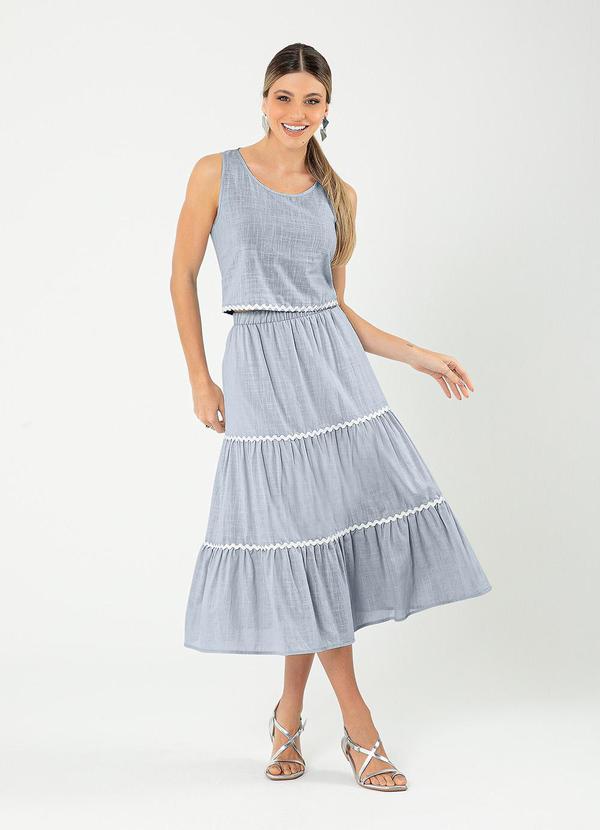 Cativa - Conjunto em Algodão Azul Claro