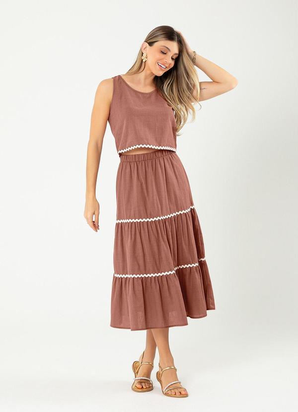 Cativa - Conjunto em Algodão Marrom