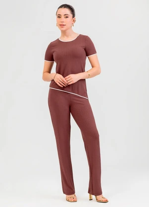 Cativa - Conjunto em Algodão Marrom - CATIVA