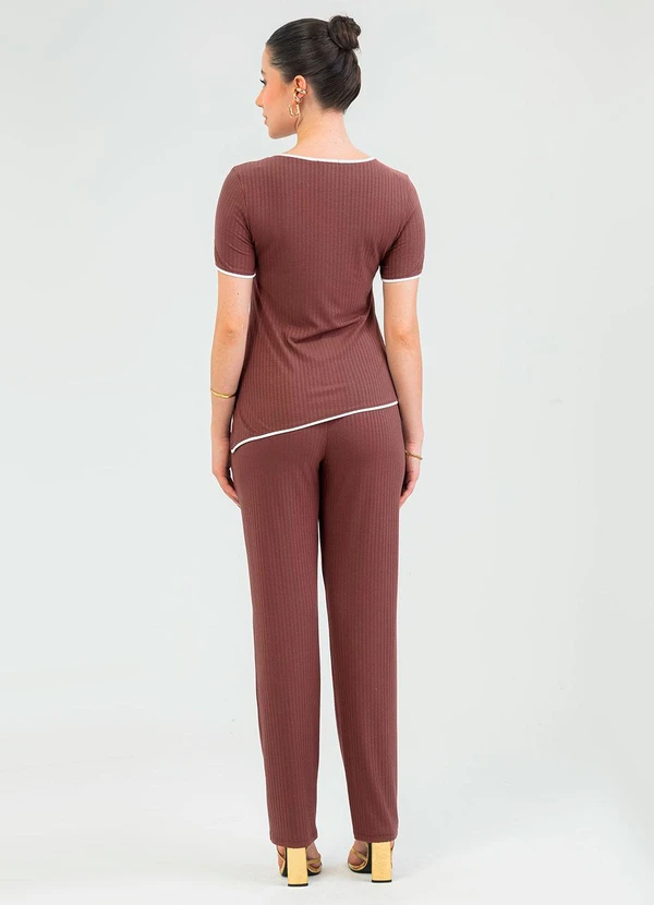 Cativa - Conjunto em Algodão Marrom 2