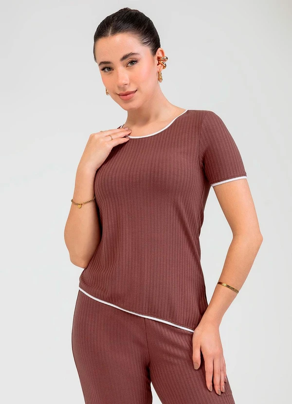 Cativa - Conjunto em Algodão Marrom 3