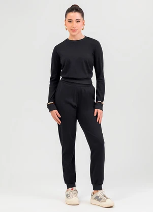 Cativa - Conjunto em Algodão Preto - CATIVA