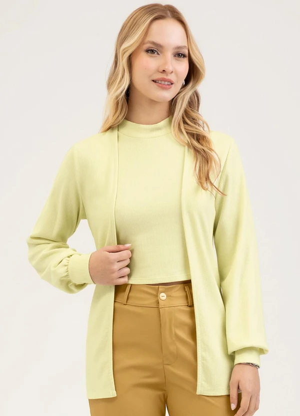 Cativa - Conjunto em Canelado Amarelo Claro