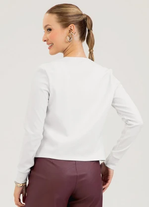Cativa - Conjunto em Canelado com Brilho  Off White - CATIVA